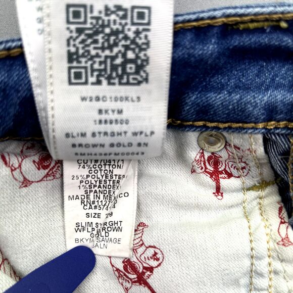 True Religion Jeans Womens 29 Blue Denim Flat‎ Front Pockets Slim Straight - Picture 15 of 16